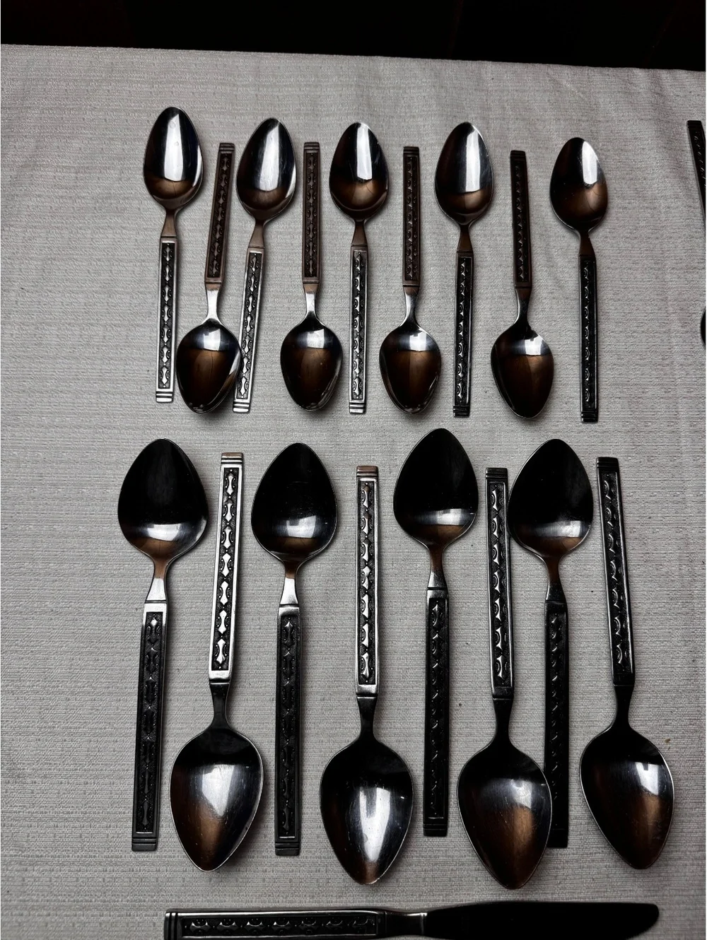 Vintage Douglass Korea Stainless Flatware Set 40 Piece Service for 8 Geometric